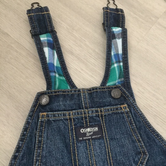 OshKosh B’gosh Flannel Lined Jean Overall Bibs, 3T - Picture 5 of 7